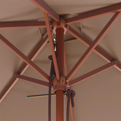 44536 vidaXL Outdoor Parasol with Wooden Pole 150x200 cm Taupe