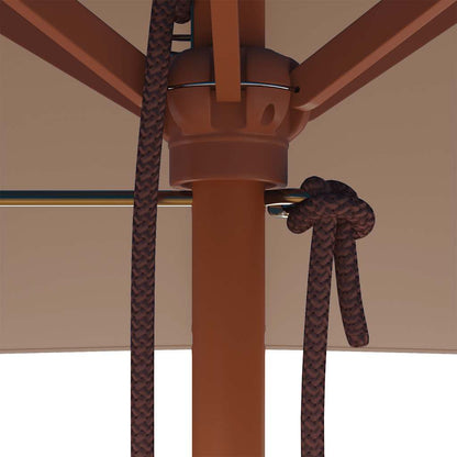 vidaXL Garden Parasol | Taupe | Laminated bamboo and hardwood, fabric