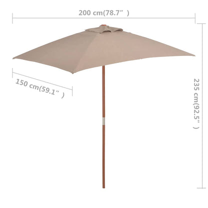 vidaXL Garden Parasol | Taupe | Laminated bamboo and hardwood, fabric