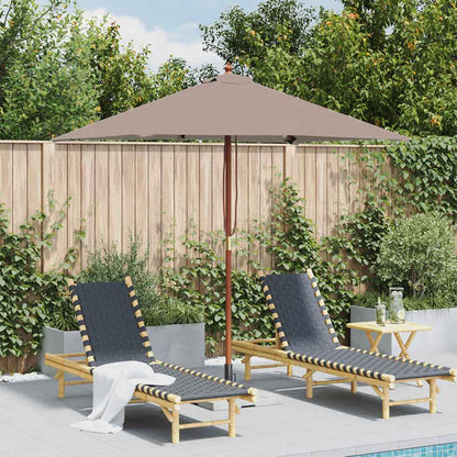 vidaXL Garden Parasol | Taupe | Laminated bamboo and hardwood, fabric