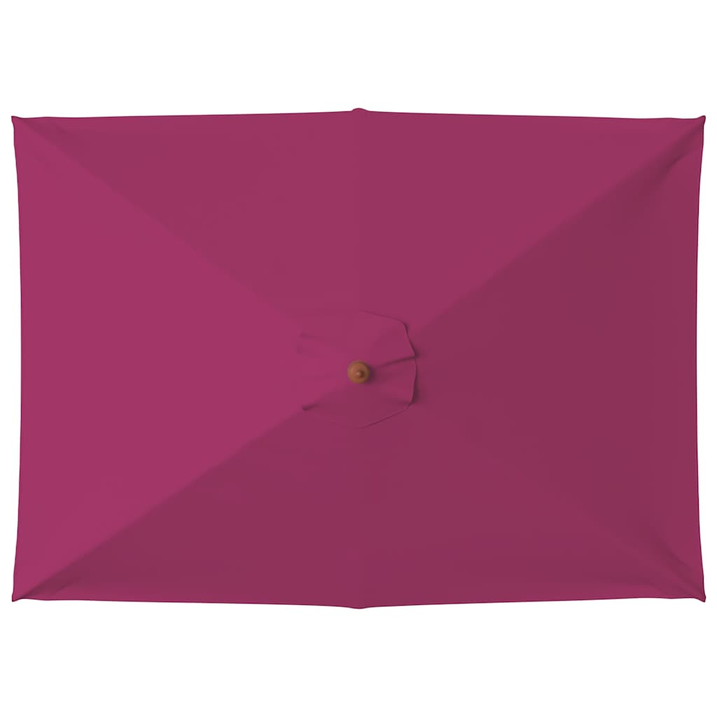 44537 vidaXL Outdoor Parasol with Wooden Pole 150x200 cm Bordeaux Red