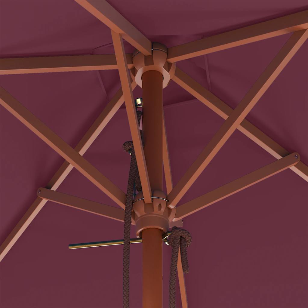 44537 vidaXL Outdoor Parasol with Wooden Pole 150x200 cm Bordeaux Red