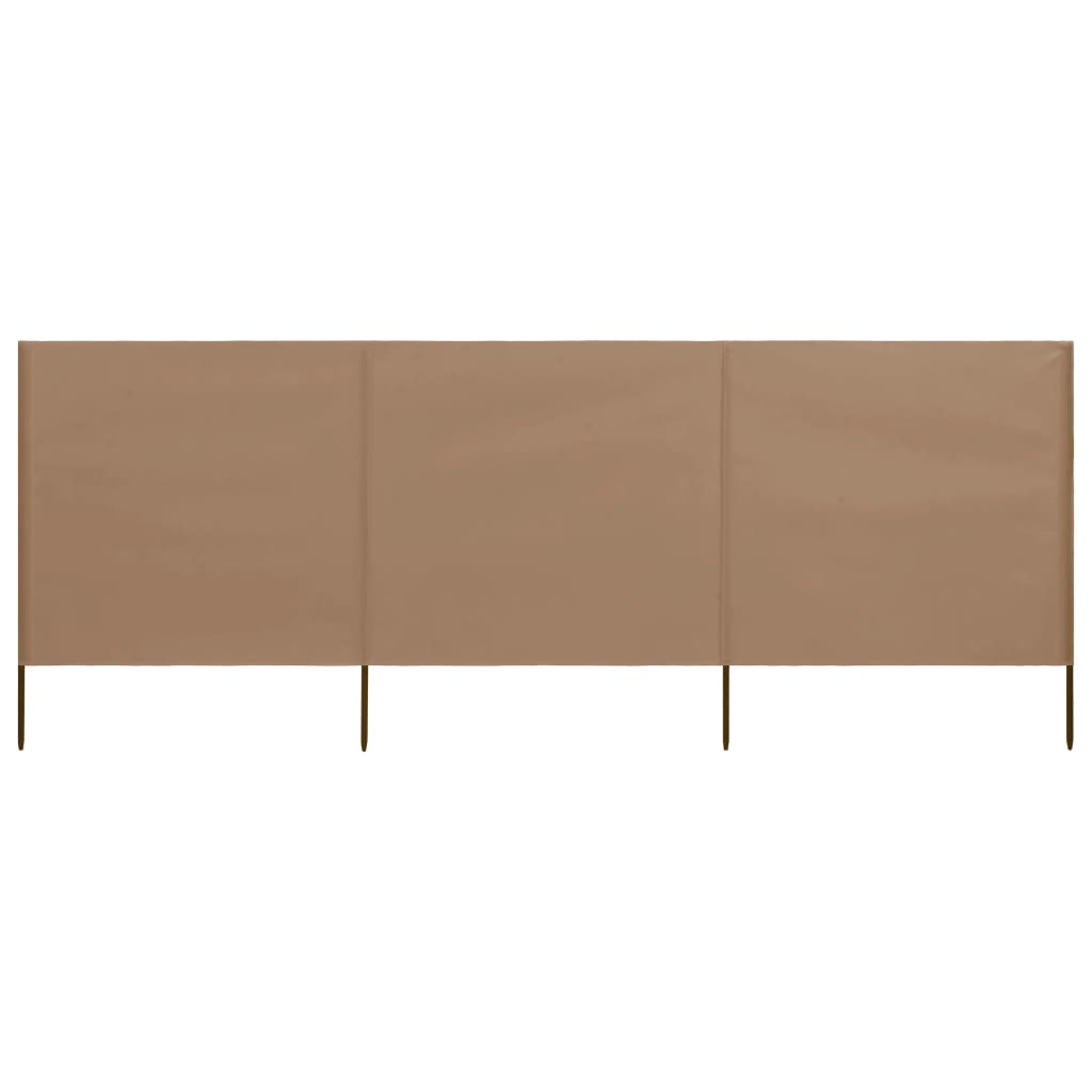 vidaXL 3-panel Wind Screen Fabric 400x120 cm Taupe