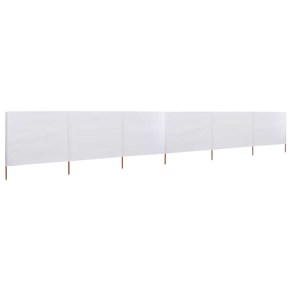 44543 vidaXL 6-panel Wind Screen Fabric 800x80 cm White
