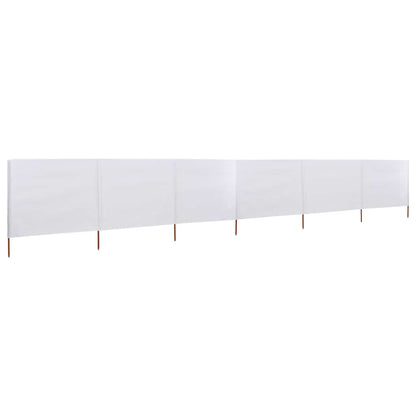 44543 vidaXL 6-panel Wind Screen Fabric 800x80 cm White