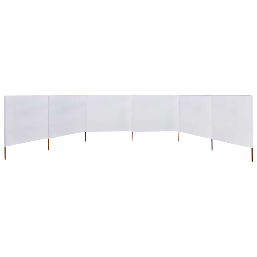 44543 vidaXL 6-panel Wind Screen Fabric 800x80 cm White