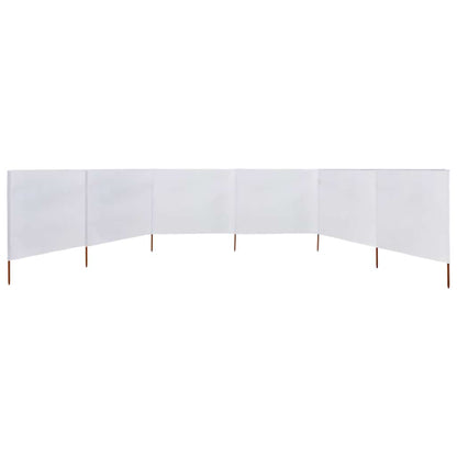 44543 vidaXL 6-panel Wind Screen Fabric 800x80 cm White