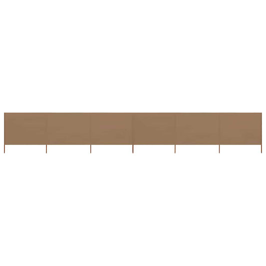 vidaXL 6-panel Wind Screen Fabric 800x80 cm Taupe