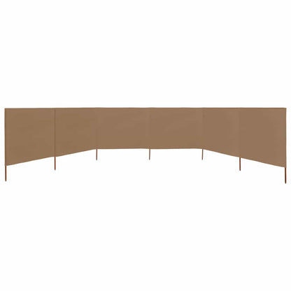 44546 vidaXL 6-panel Wind Screen Fabric 800x80 cm Taupe