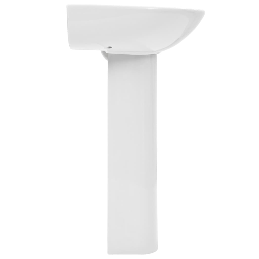 vidaXL Freestanding Basin with Pedestal Ceramic White 520x440x190 mm