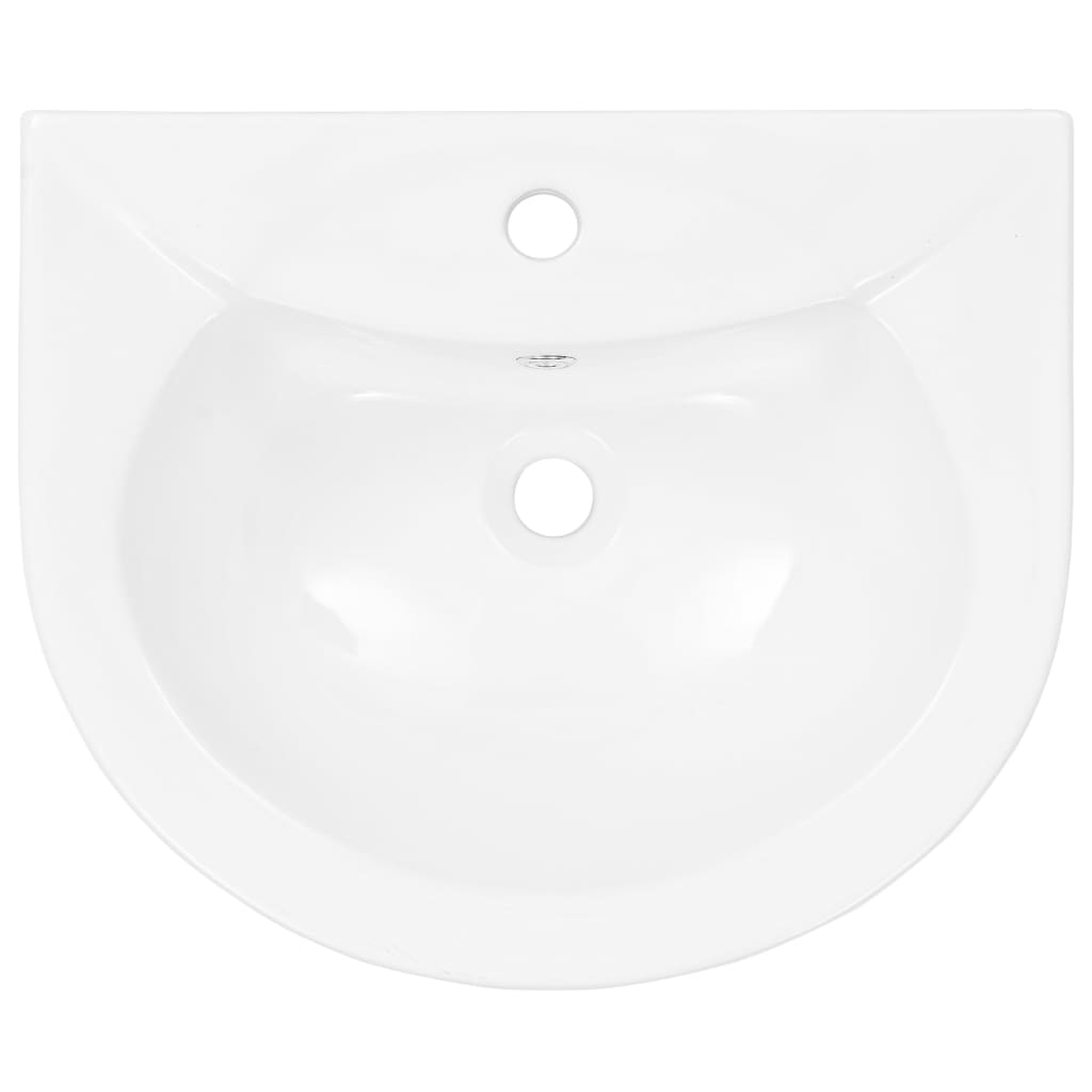 vidaXL Freestanding Basin with Pedestal Ceramic White 520x440x190 mm