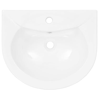 vidaXL Freestanding Basin with Pedestal Ceramic White 520x440x190 mm