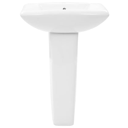 vidaXL Freestanding Basin with Pedestal Ceramic White 580x470x200 mm
