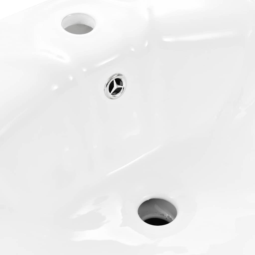 vidaXL Freestanding Basin with Pedestal Ceramic White 580x510x200mm