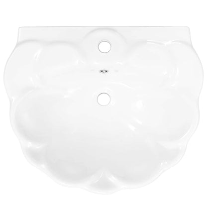 vidaXL Freestanding Basin with Pedestal Ceramic White 580x510x200mm