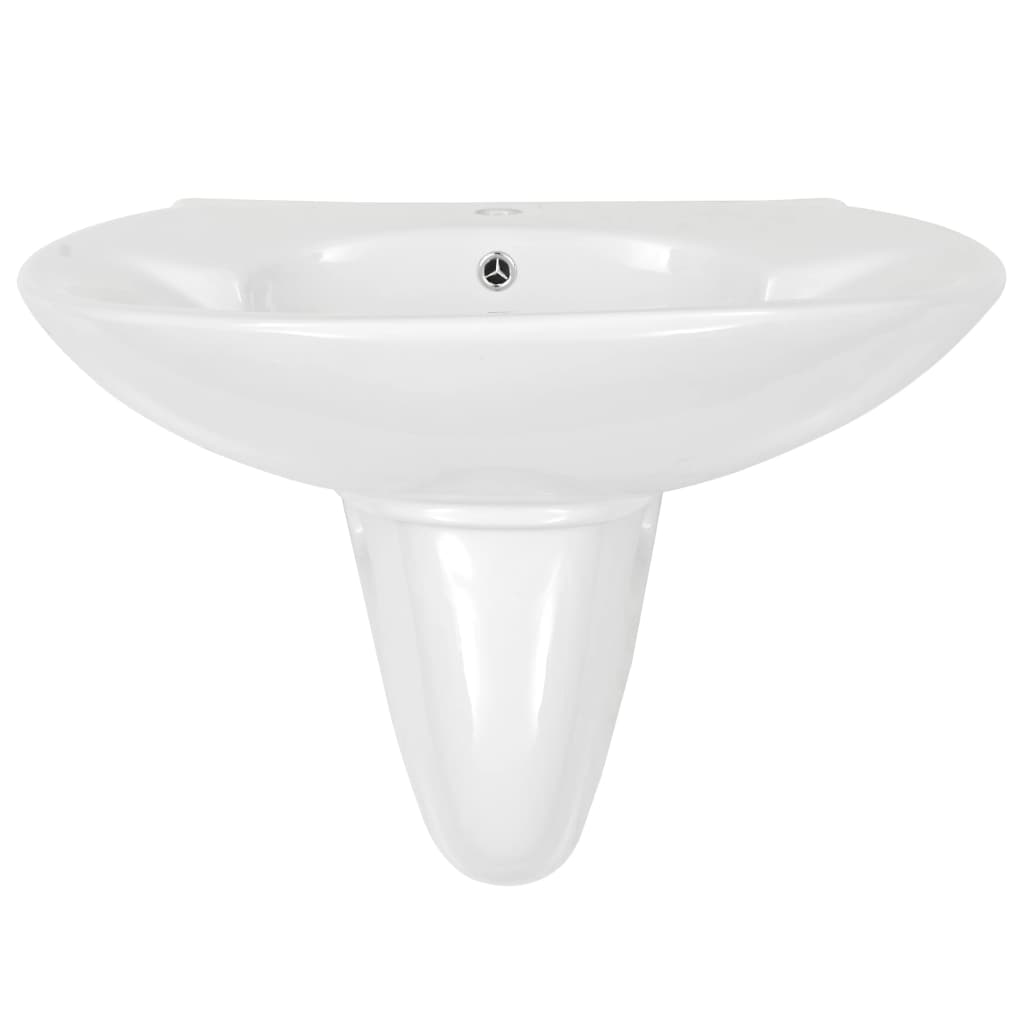 vidaXL Wall-mounted Basin Ceramic White 690x520x210 mm