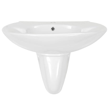 vidaXL Wall-mounted Basin Ceramic White 690x520x210 mm