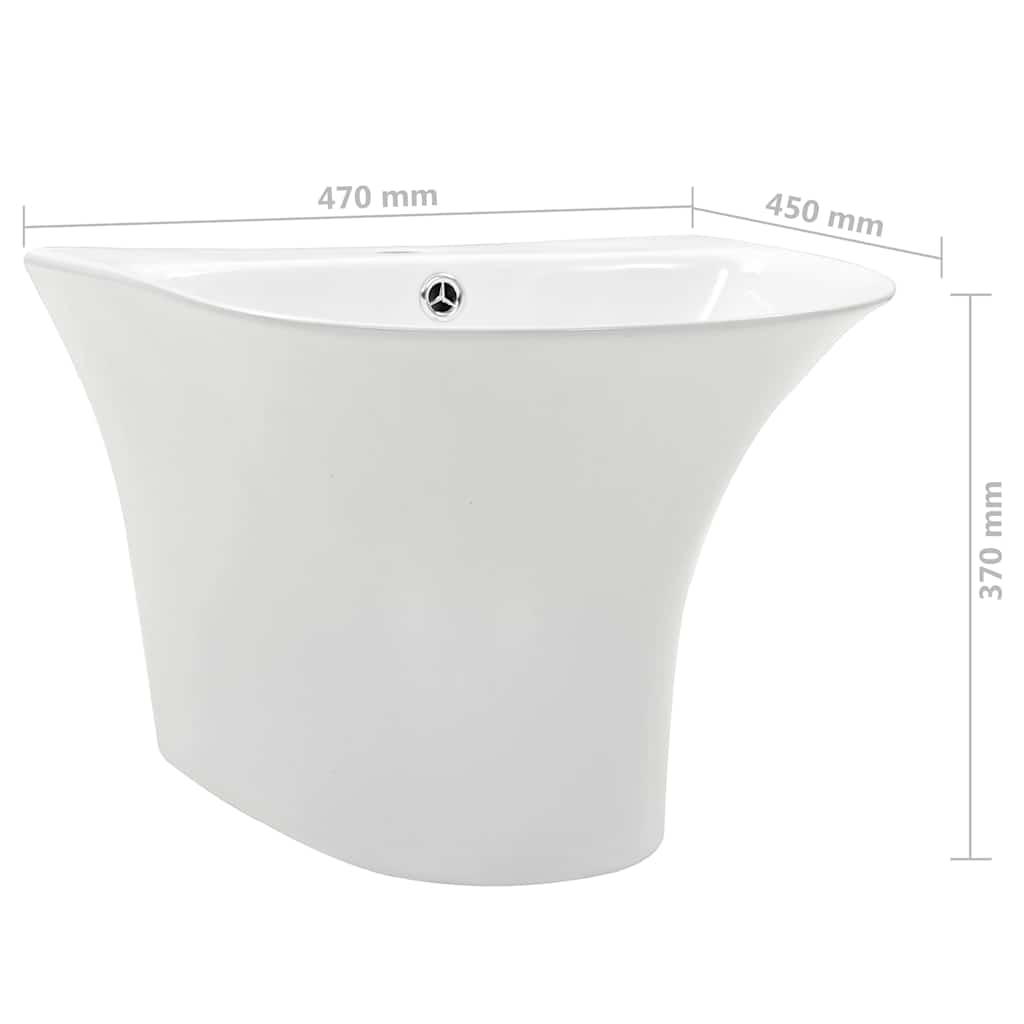 vidaXL Basin White 47 x 45 x 37 cm Glazed Ceramic