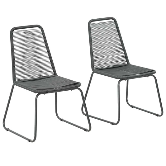 44442 vidaXL Outdoor Chairs 2 pcs Poly Rattan Black