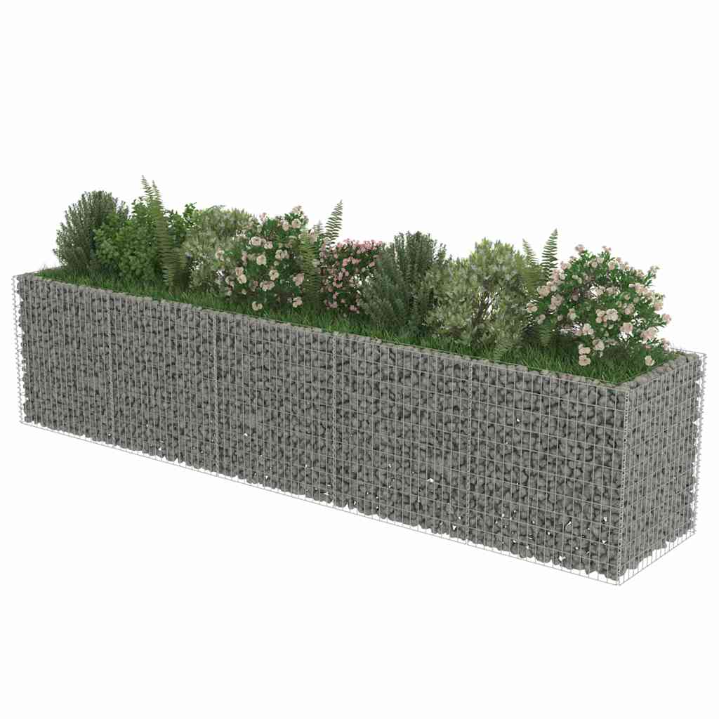 143552 vidaXL Gabion Raised Bed Galvanised Steel 450x90x100 cm