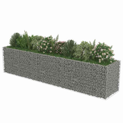 143552 vidaXL Gabion Raised Bed Galvanised Steel 450x90x100 cm