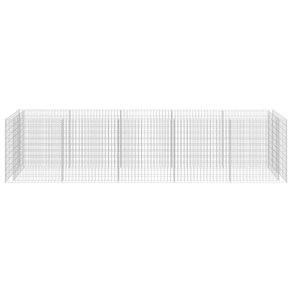 143552 vidaXL Gabion Raised Bed Galvanised Steel 450x90x100 cm