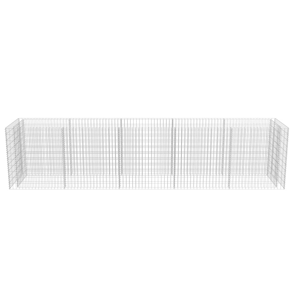 143552 vidaXL Gabion Raised Bed Galvanised Steel 450x90x100 cm