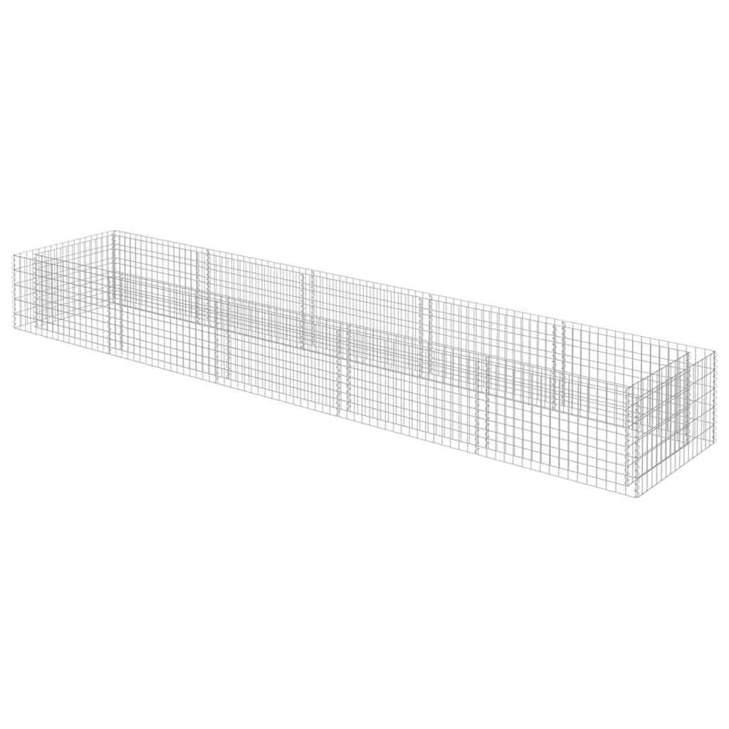 143553 vidaXL Gabion Raised Bed Galvanised Steel 450x90x50 cm