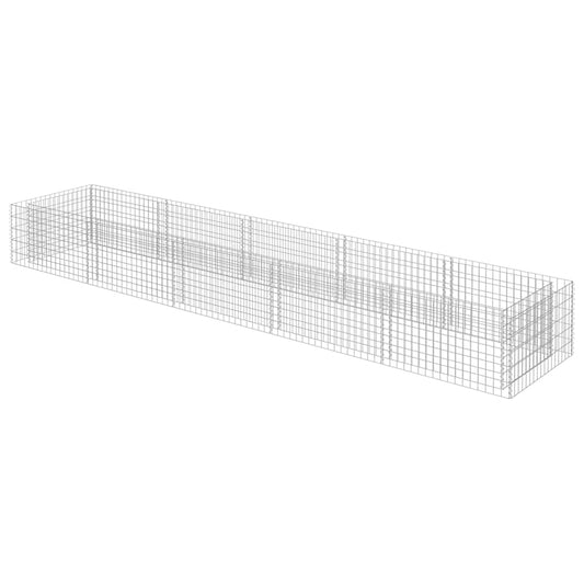 143553 vidaXL Gabion Raised Bed Galvanised Steel 450x90x50 cm