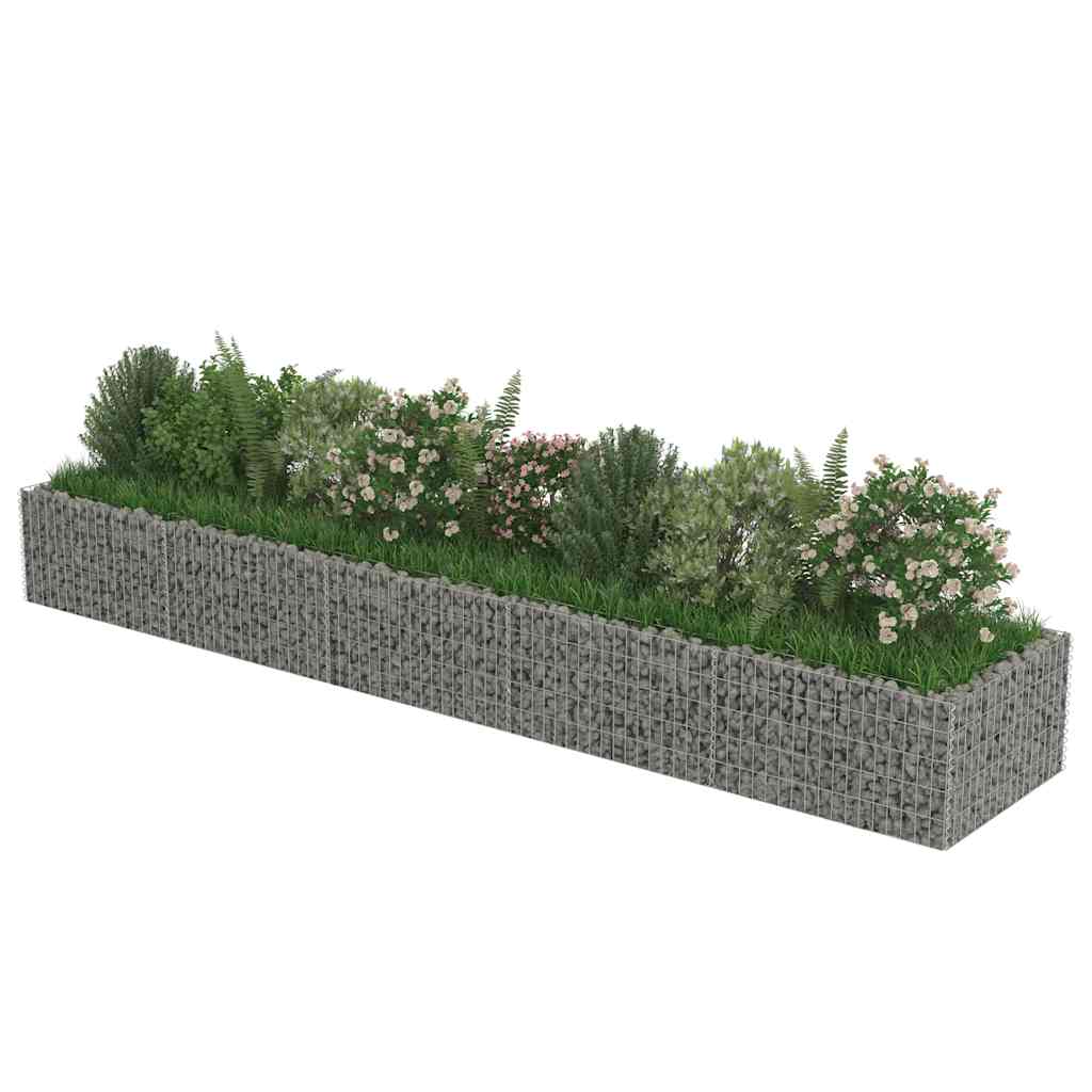 143553 vidaXL Gabion Raised Bed Galvanised Steel 450x90x50 cm