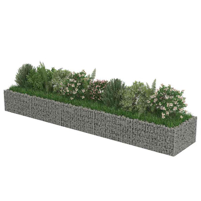 143553 vidaXL Gabion Raised Bed Galvanised Steel 450x90x50 cm