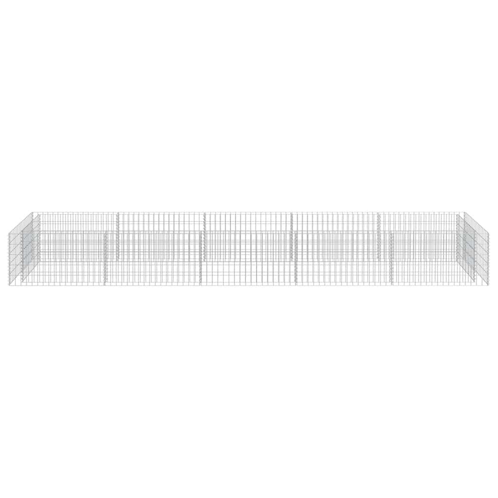 143553 vidaXL Gabion Raised Bed Galvanised Steel 450x90x50 cm