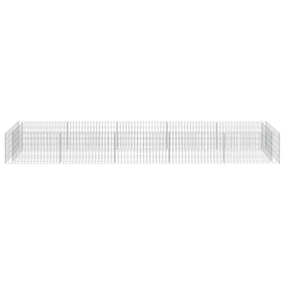 143553 vidaXL Gabion Raised Bed Galvanised Steel 450x90x50 cm