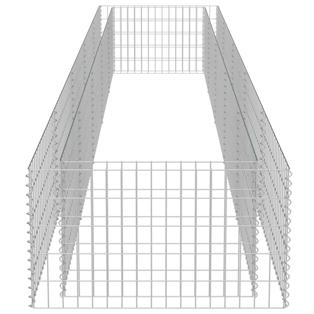 vidaXL Gabion Raised Bed Galvanised Steel 450x90x50 cm