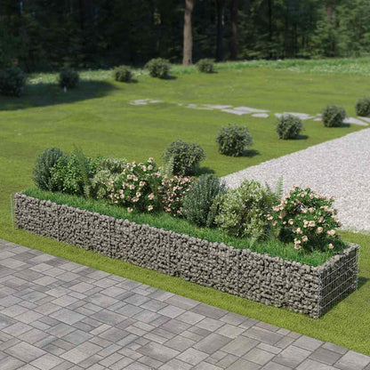 vidaXL Gabion Raised Bed Galvanised Steel 450x90x50 cm
