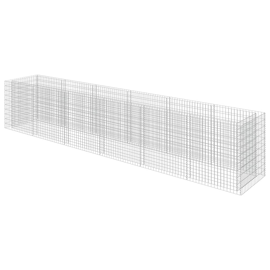 143554 vidaXL Gabion Raised Bed Galvanised Steel 540x90x100 cm