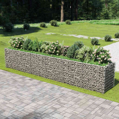 143554 vidaXL Gabion Raised Bed Galvanised Steel 540x90x100 cm