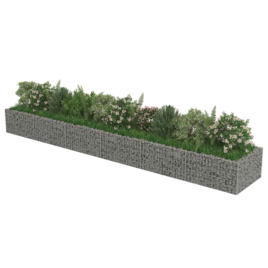 143555 vidaXL Gabion Raised Bed Galvanised Steel 540x90x50 cm