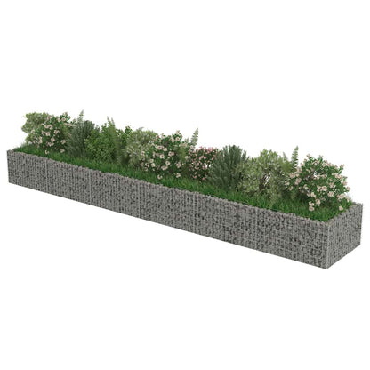 143555 vidaXL Gabion Raised Bed Galvanised Steel 540x90x50 cm