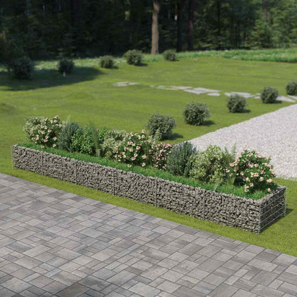 143555 vidaXL Gabion Raised Bed Galvanised Steel 540x90x50 cm