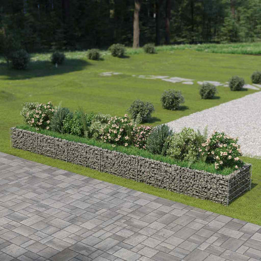 143555 vidaXL Gabion Raised Bed Galvanised Steel 540x90x50 cm