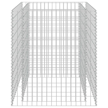 143556 vidaXL Gabion Raised Bed Galvanised Steel 90x90x100 cm