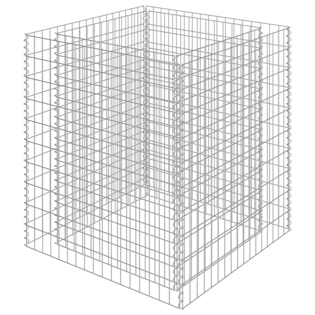 143556 vidaXL Gabion Raised Bed Galvanised Steel 90x90x100 cm