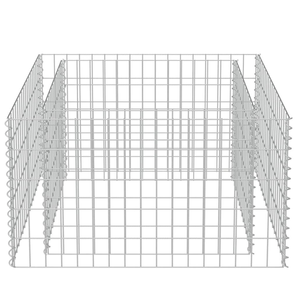 vidaXL Gabion Raised Bed | Silver | Galvanised steel | 90x90x50 cm | Heavy Duty