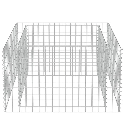 vidaXL Gabion Raised Bed | Silver | Galvanised steel | 90x90x50 cm | Heavy Duty