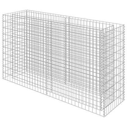143558 vidaXL Gabion Raised Bed Galvanised Steel 180x50x100 cm