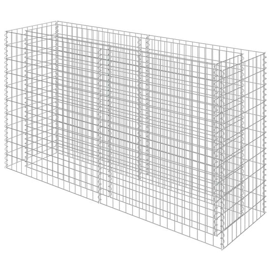 143558 vidaXL Gabion Raised Bed Galvanised Steel 180x50x100 cm