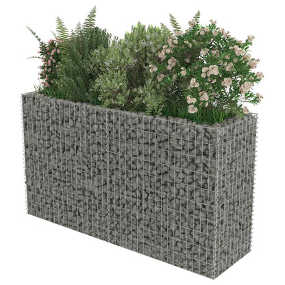 143558 vidaXL Gabion Raised Bed Galvanised Steel 180x50x100 cm