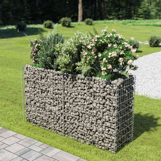 143558 vidaXL Gabion Raised Bed Galvanised Steel 180x50x100 cm