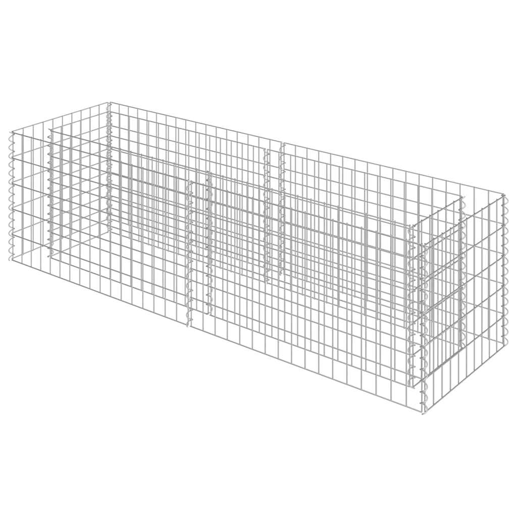 143559 vidaXL Gabion Raised Bed Galvanised Steel 180x50x50 cm